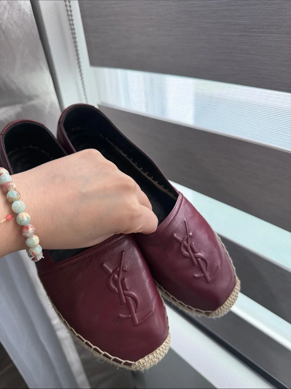 Saint Laurent Burgundy Espadrilles
